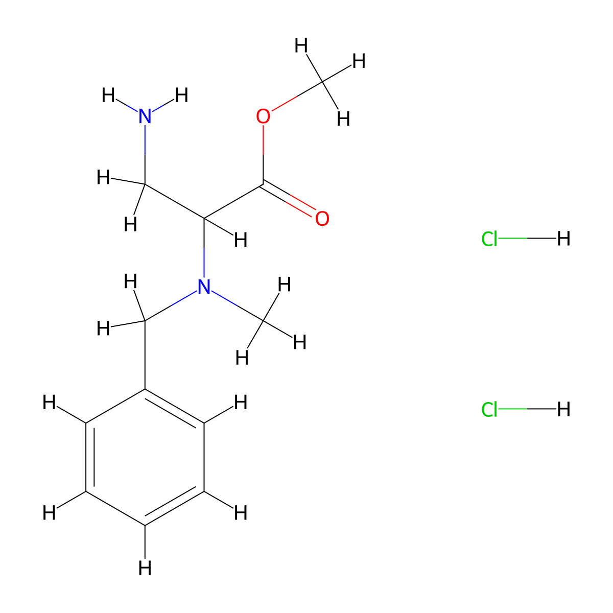 Methyl 3-amino-2-[benzyl(methyl)amino]propanoate dihydrochloride molecular structure, CAS 1803561-11-6