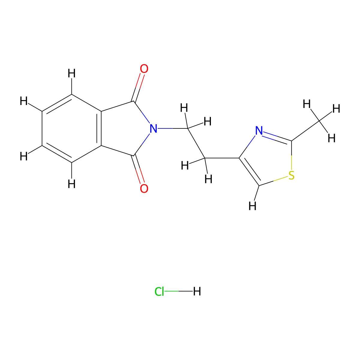 2-[2-(2-methyl-1,3-thiazol-4-yl)ethyl]-2,3-dihydro-1H-isoindole-1,3-dione hydrochloride molecular structure, CAS 1803561-26-3
