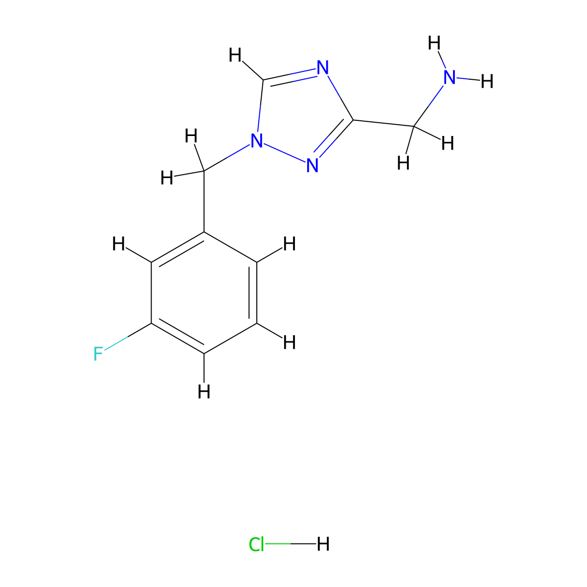 {1-[(3-fluorophenyl)methyl]-1H-1,2,4-triazol-3-yl}methanamine hydrochloride molecular structure, CAS 1803561-32-1