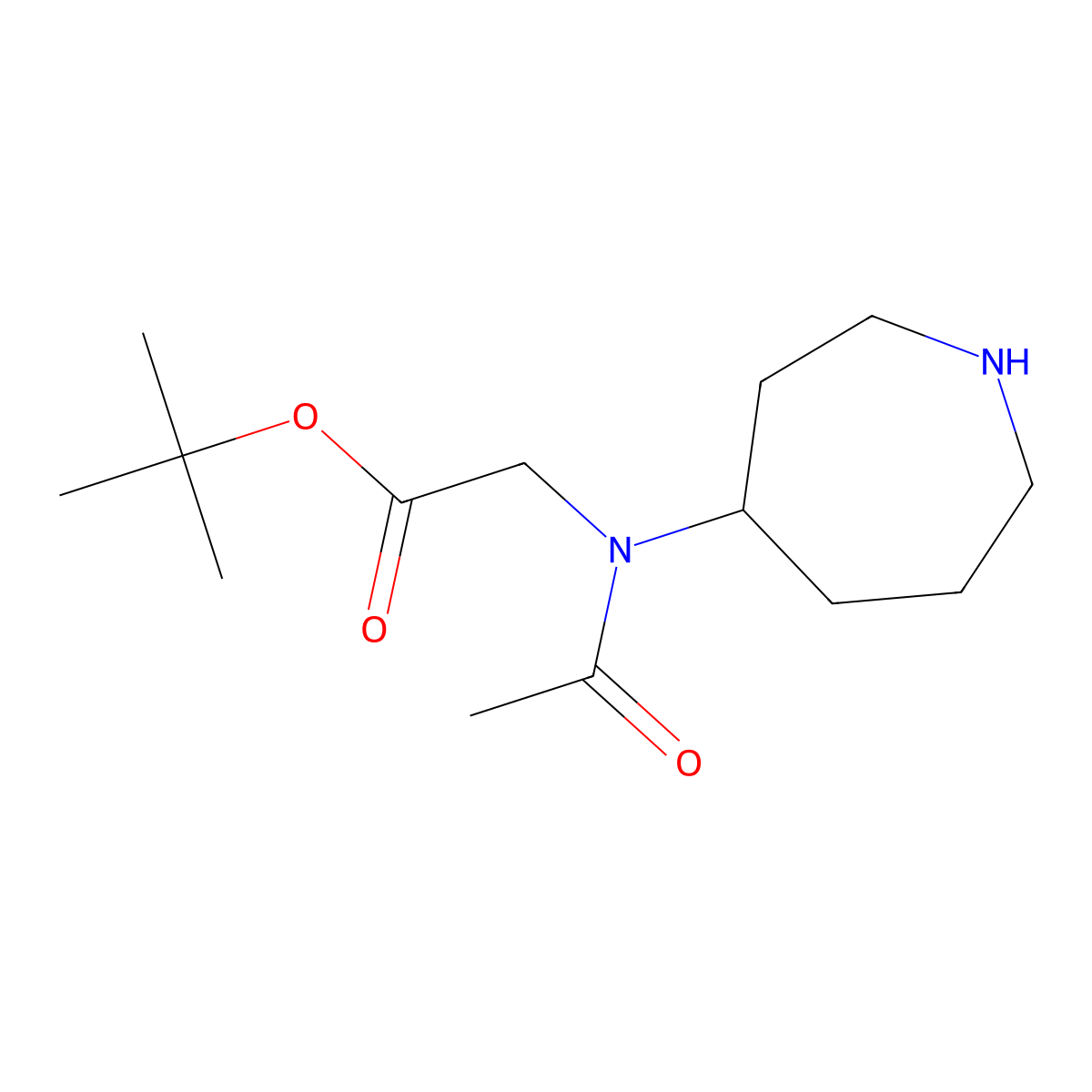 tert-butyl 2-[N-(azepan-4-yl)acetamido]acetate molecular structure, CAS 1803561-39-8