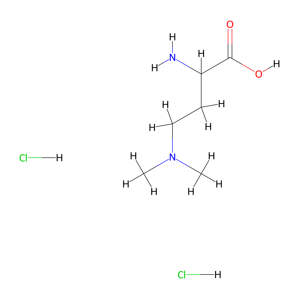 2-Amino-4-(dimethylamino)butanoic acid dihydrochloride molecular structure, CAS 1803561-40-1