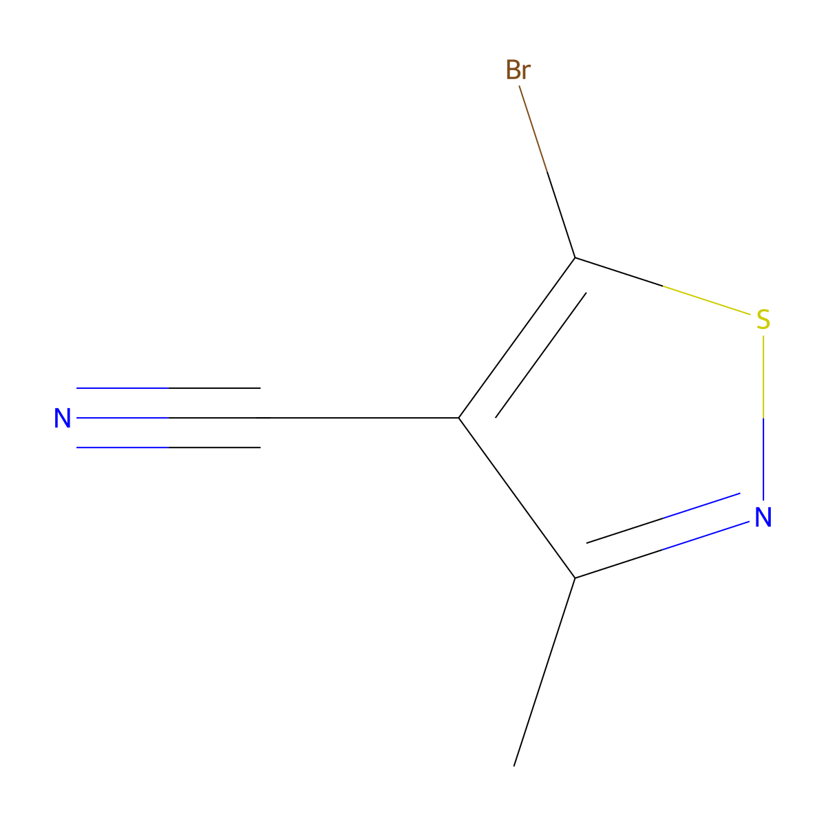 5-Bromo-3-methylisothiazole-4-carbonitrile molecular structure, CAS 1803561-46-7