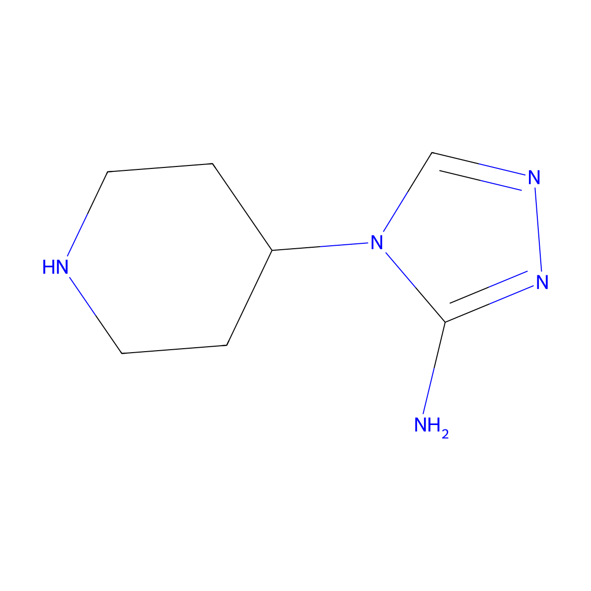 4-(Piperidin-4-yl)-4H-1,2,4-triazol-3-amine molecular structure, CAS 1803561-49-0