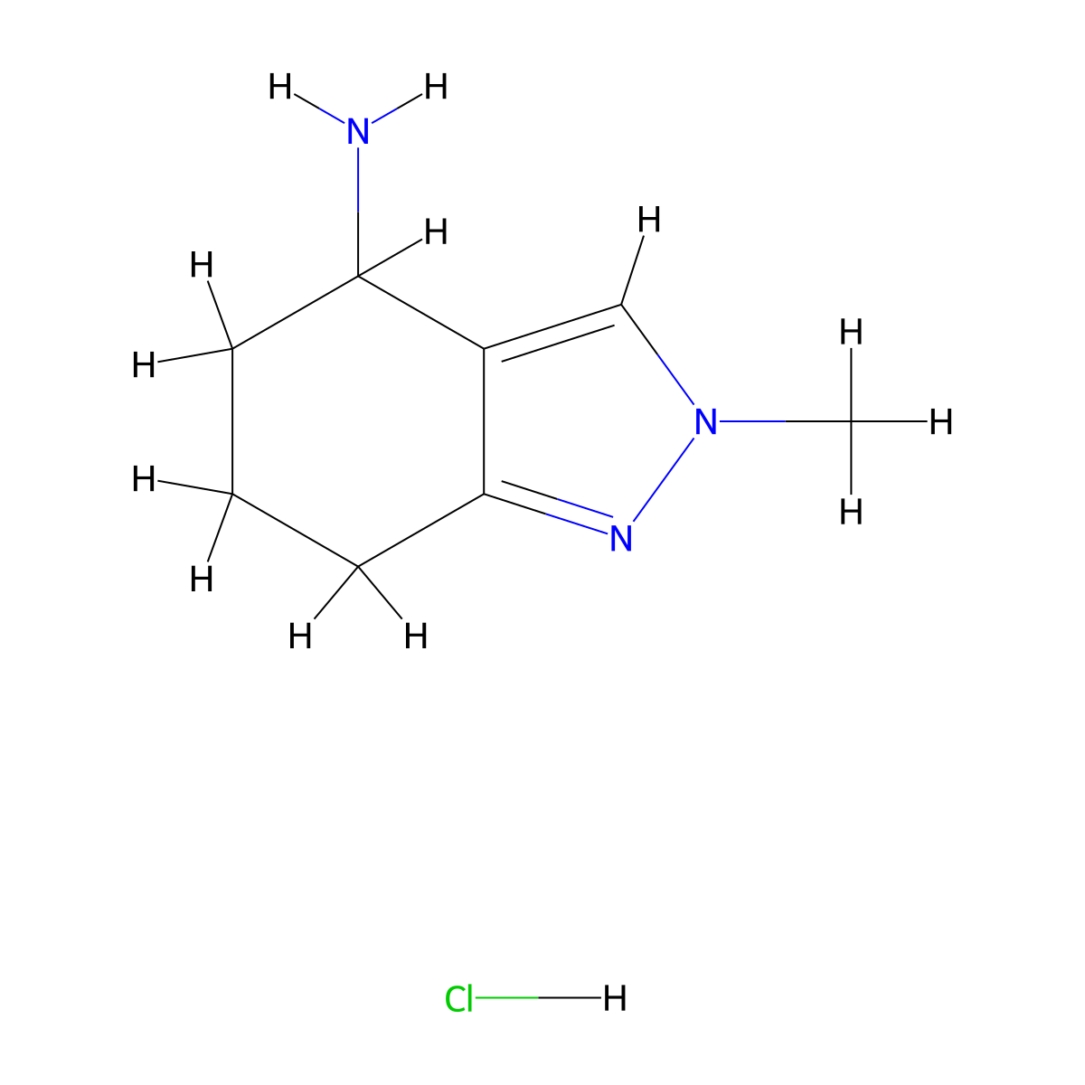 2-methyl-4,5,6,7-tetrahydro-2H-indazol-4-amine hydrochloride molecular structure, CAS 1803561-52-5