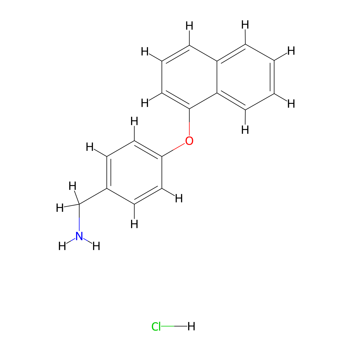 [4-(Naphthalen-1-yloxy)phenyl]methanamine hydrochloride molecular structure, CAS 1803561-55-8