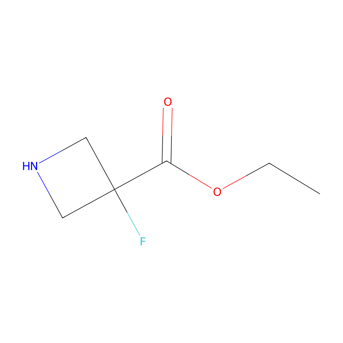 Ethyl 3-fluoroazetidine-3-carboxylate molecular structure, CAS 1803561-56-9