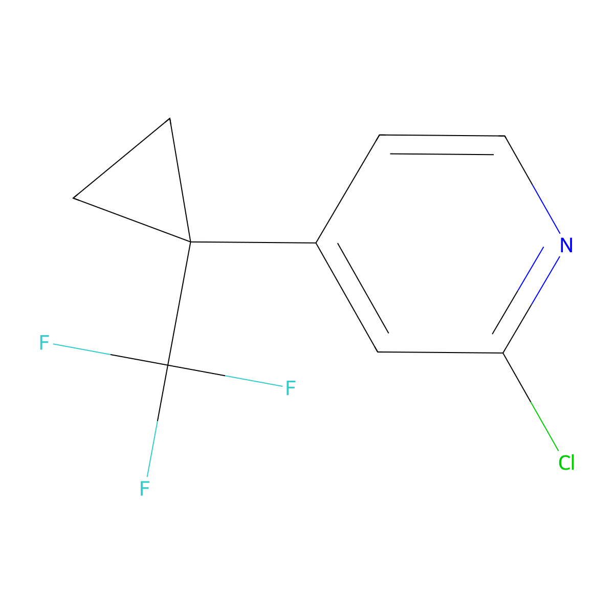 2-Chloro-4-(1-(trifluoromethyl)cyclopropyl)pyridine molecular structure, CAS 1803561-59-2