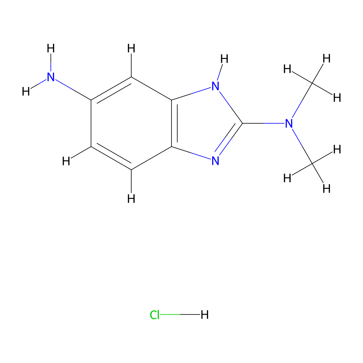 2-N,2-N-dimethyl-1H-1,3-benzodiazole-2,5-diamine hydrochloride molecular structure, CAS 1803561-66-1