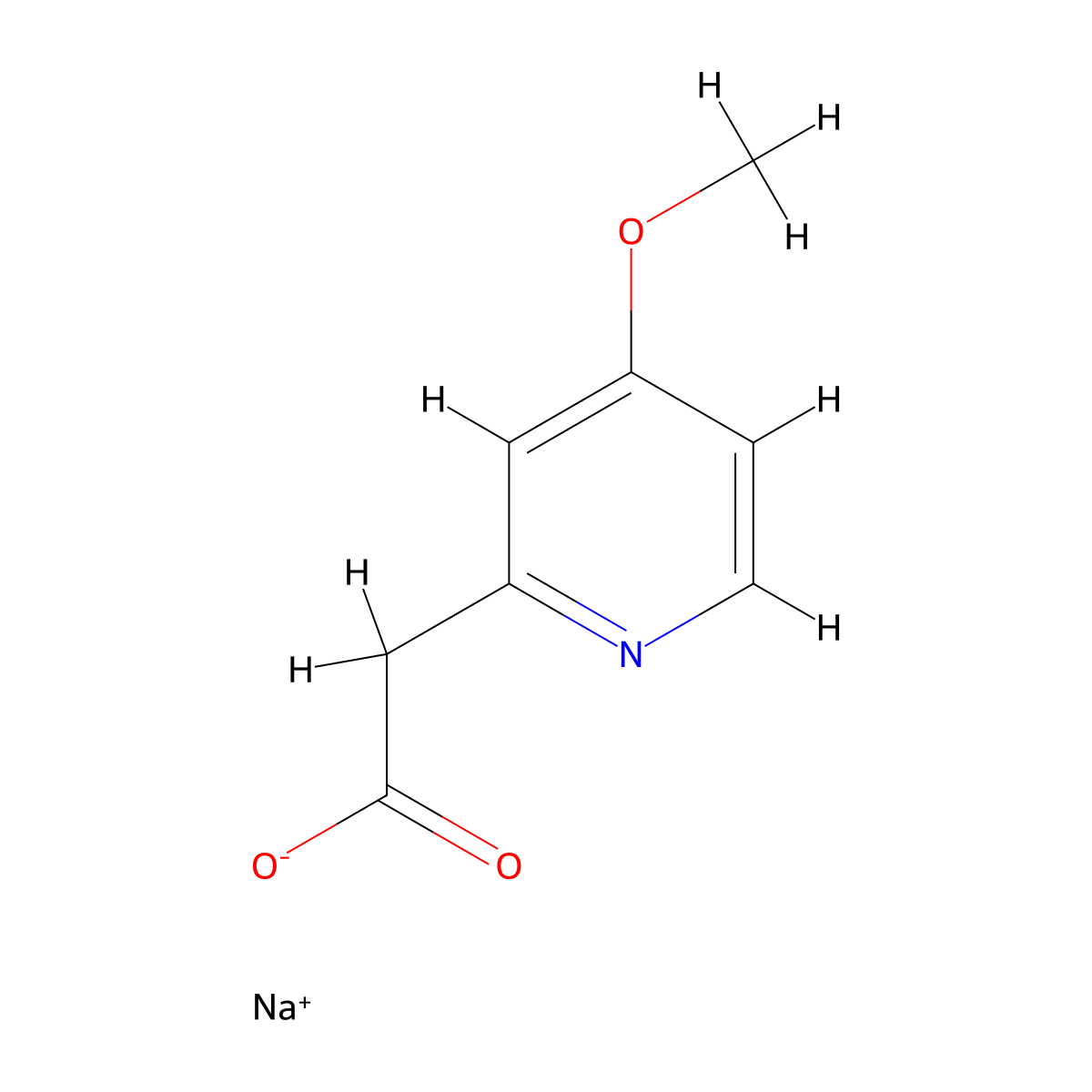 Sodium 2-(4-methoxypyridin-2-yl)acetate molecular structure, CAS 1803561-74-1