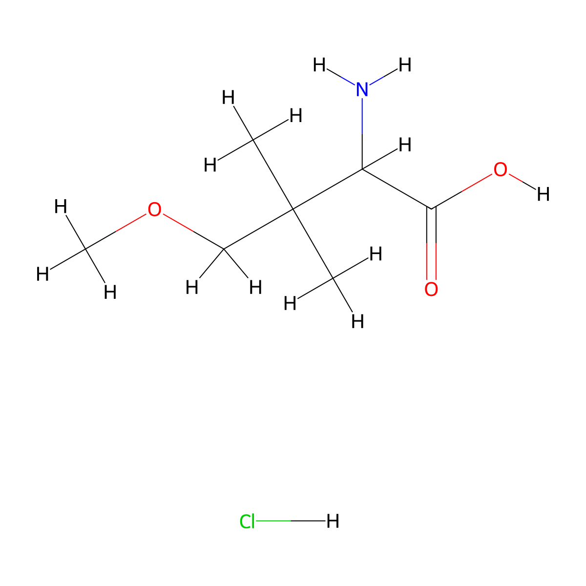 2-Amino-4-methoxy-3,3-dimethylbutanoic acid hydrochloride molecular structure, CAS 1803561-86-5