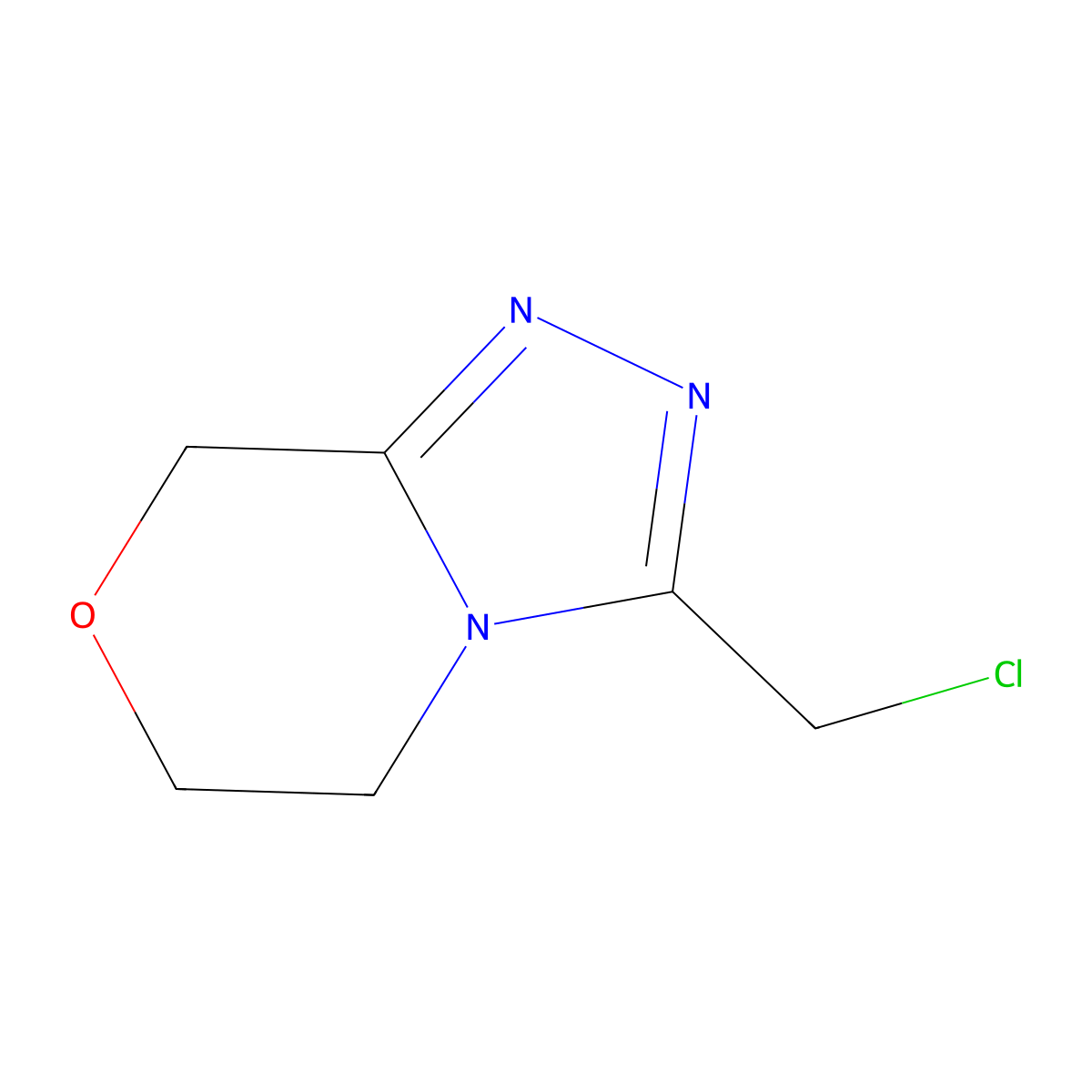 3-(chloromethyl)-5H,6H,8H-[1,2,4]triazolo[3,4-c][1,4]oxazine molecular structure, CAS 1803561-88-7