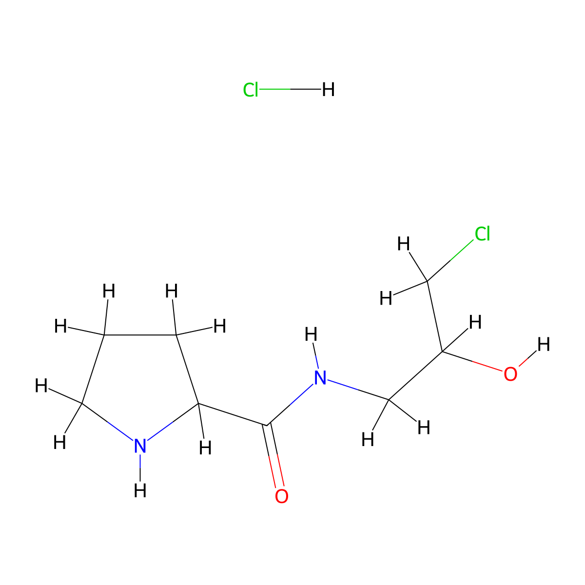 N-(3-chloro-2-hydroxypropyl)pyrrolidine-2-carboxamide hydrochloride molecular structure, CAS 1803561-89-8