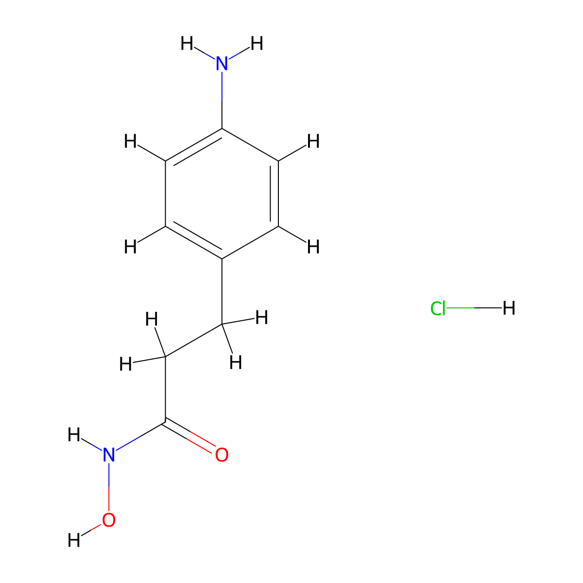 3-(4-aminophenyl)-N-hydroxypropanamide hydrochloride molecular structure, CAS 1803561-93-4