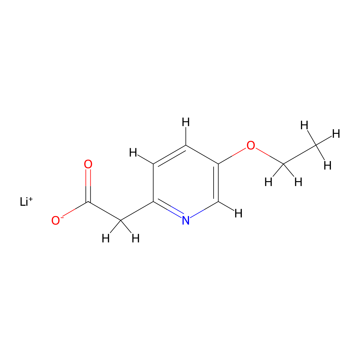 Lithium(1+) 2-(5-ethoxypyridin-2-yl)acetate molecular structure, CAS 1803561-98-9