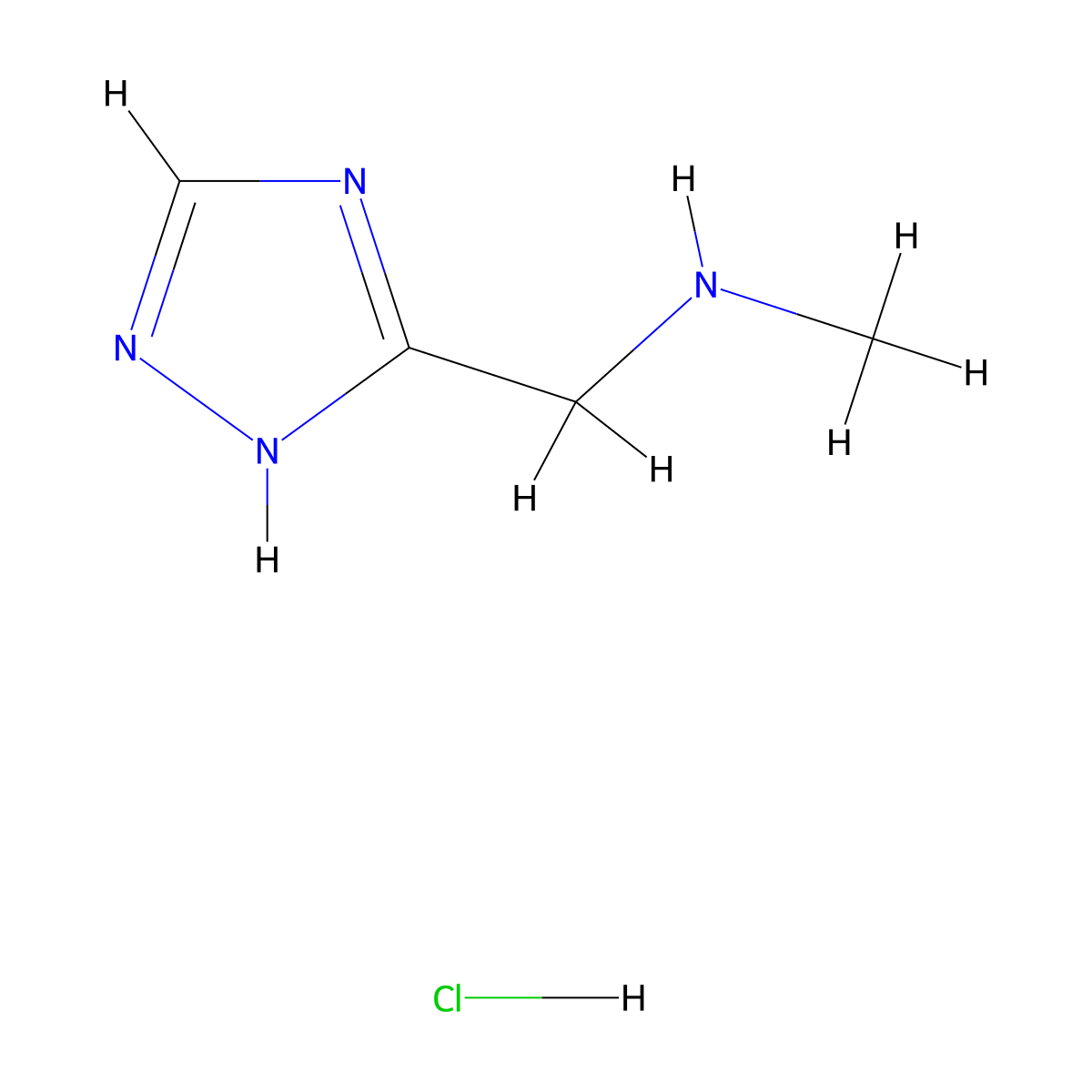 methyl(4H-1,2,4-triazol-3-ylmethyl)amine hydrochloride molecular structure, CAS 1803562-00-6