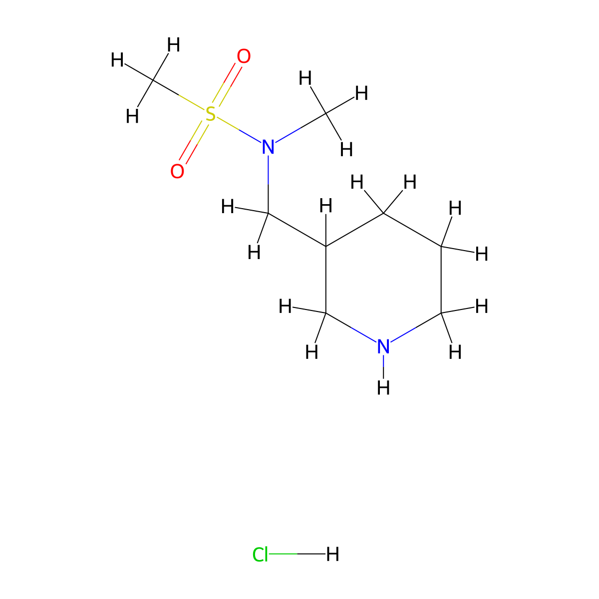 N-methyl-N-[(piperidin-3-yl)methyl]methanesulfonamide hydrochloride molecular structure, CAS 1803562-11-9
