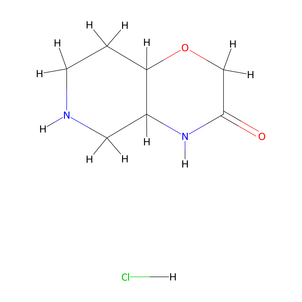 Octahydro-2H-pyrido[4,3-b]morpholin-3-one hydrochloride molecular structure, CAS 1803562-18-6