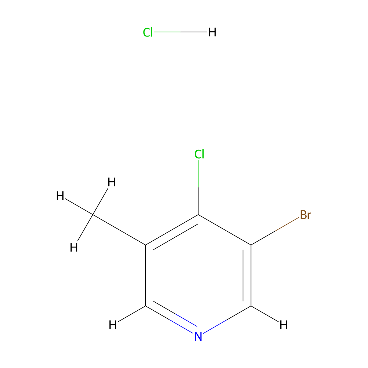 3-Bromo-4-chloro-5-methylpyridine hydrochloride molecular structure, CAS 1803562-20-0