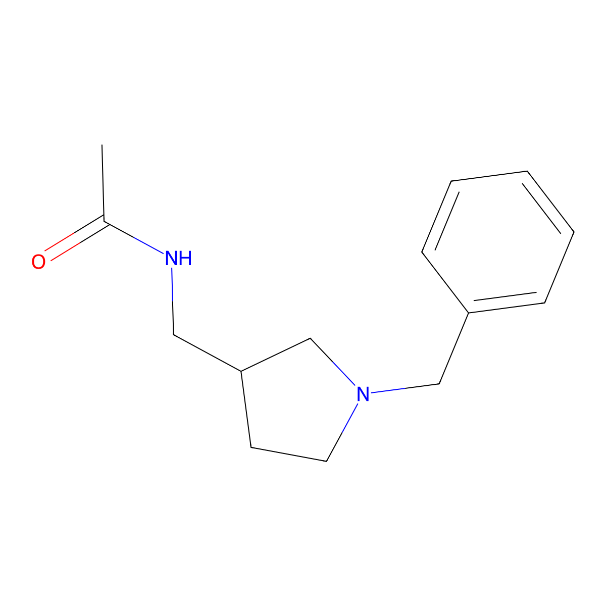 N-[(1-benzylpyrrolidin-3-yl)methyl]acetamide molecular structure, CAS 1803562-24-4