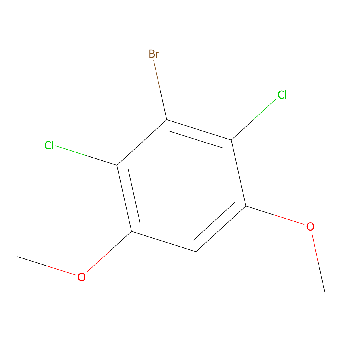 3-Bromo-2,4-dichloro-1,5-dimethoxybenzene molecular structure, CAS 1803562-26-6
