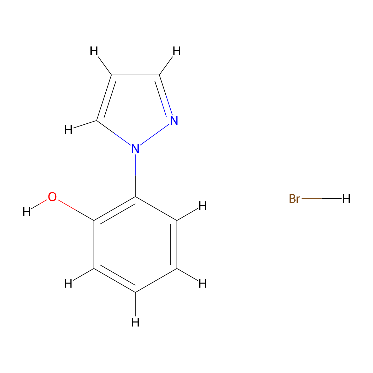 2-(1H-pyrazol-1-yl)phenol hydrobromide molecular structure, CAS 1803562-27-7