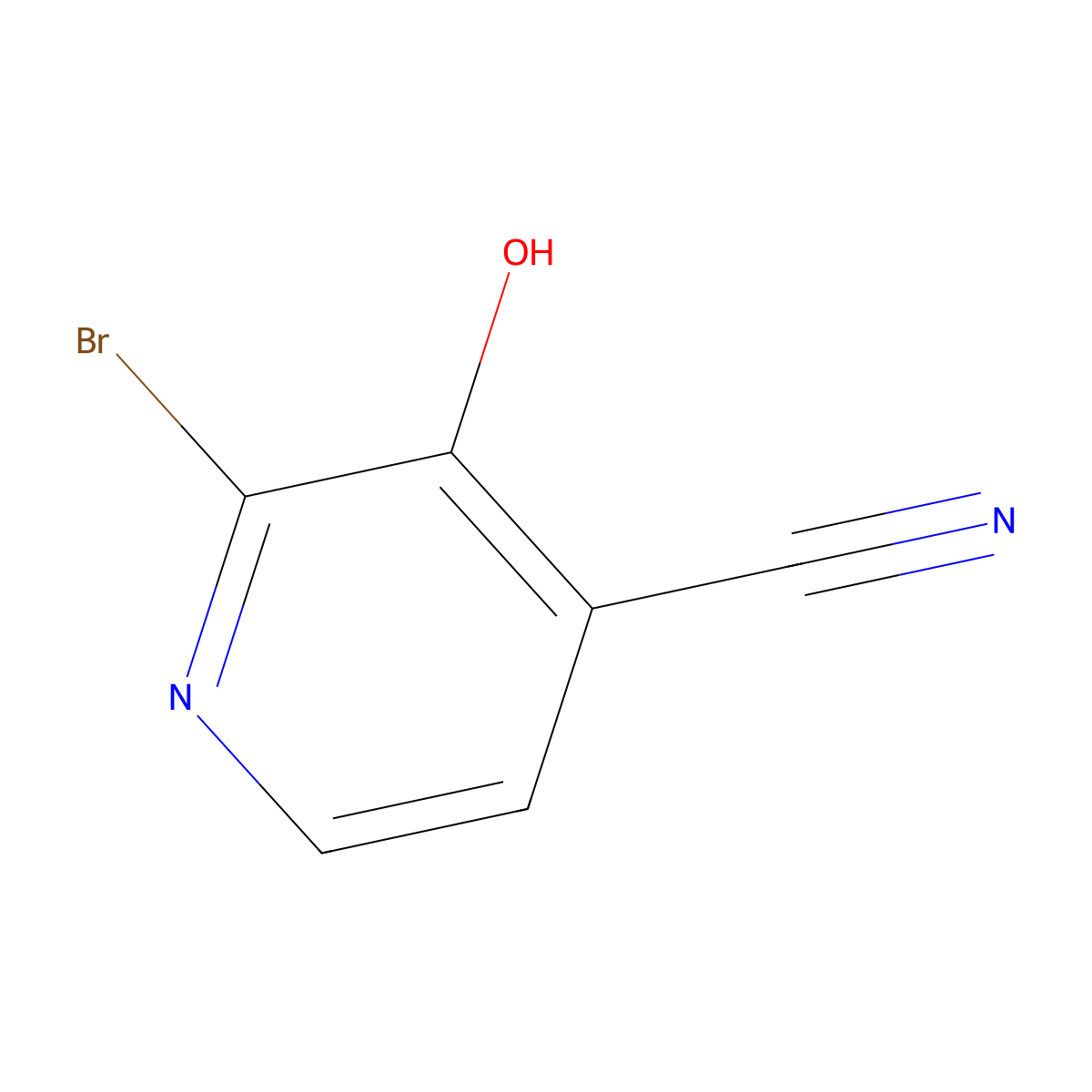 2-Bromo-3-hydroxypyridine-4-carbonitrile molecular structure, CAS 1803562-30-2