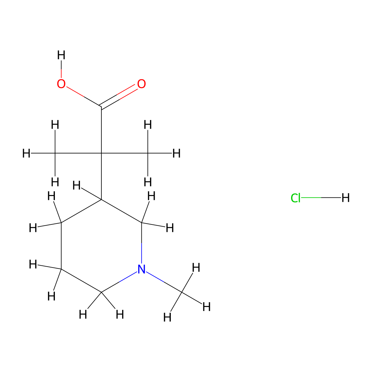 2-Methyl-2-(1-methylpiperidin-3-yl)propanoic acid hydrochloride molecular structure, CAS 1803562-31-3
