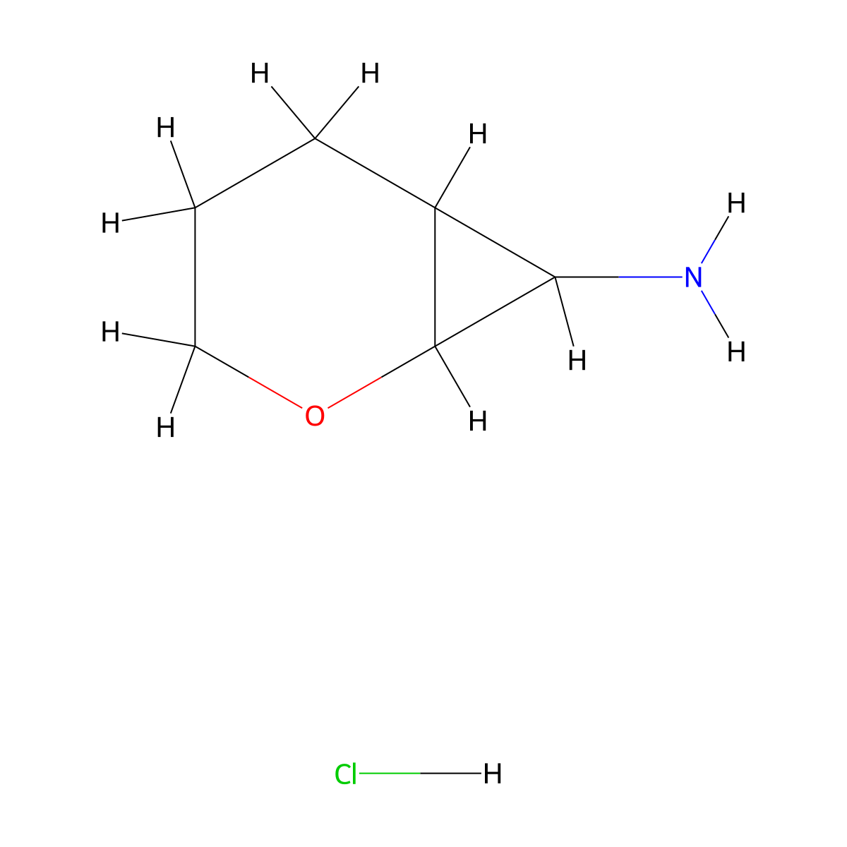 2-Oxabicyclo[4.1.0]heptan-7-amine hydrochloride molecular structure, CAS 1803562-37-9