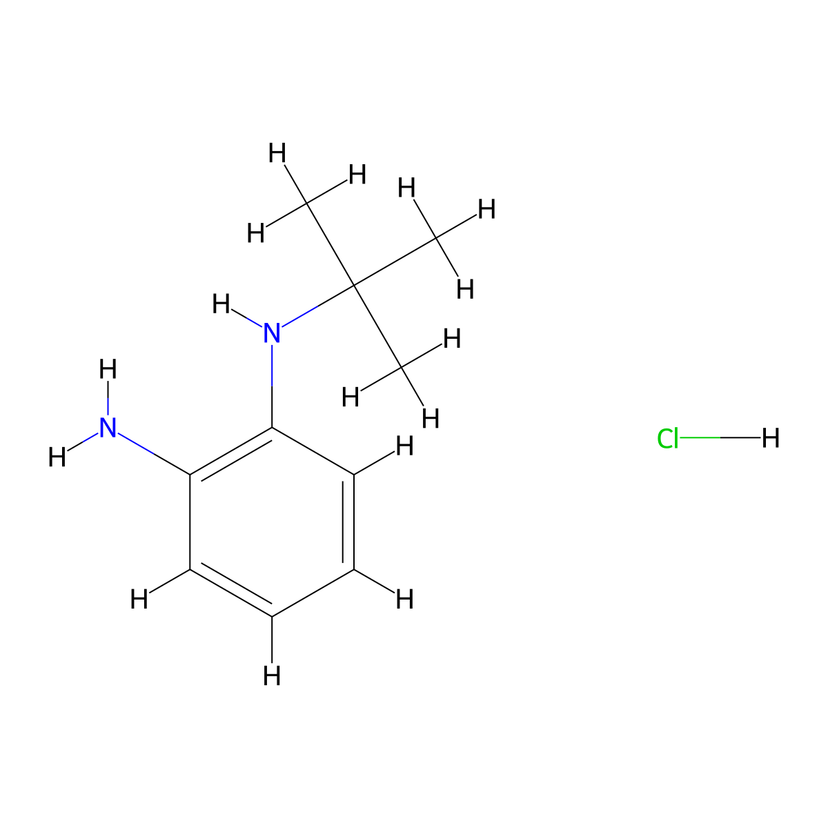 N1-tert-butylbenzene-1,2-diamine hydrochloride molecular structure, CAS 1803562-38-0