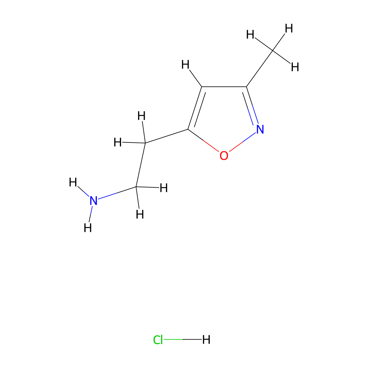 2-(3-Methyl-1,2-oxazol-5-yl)ethan-1-amine hydrochloride molecular structure, CAS 1803562-43-7