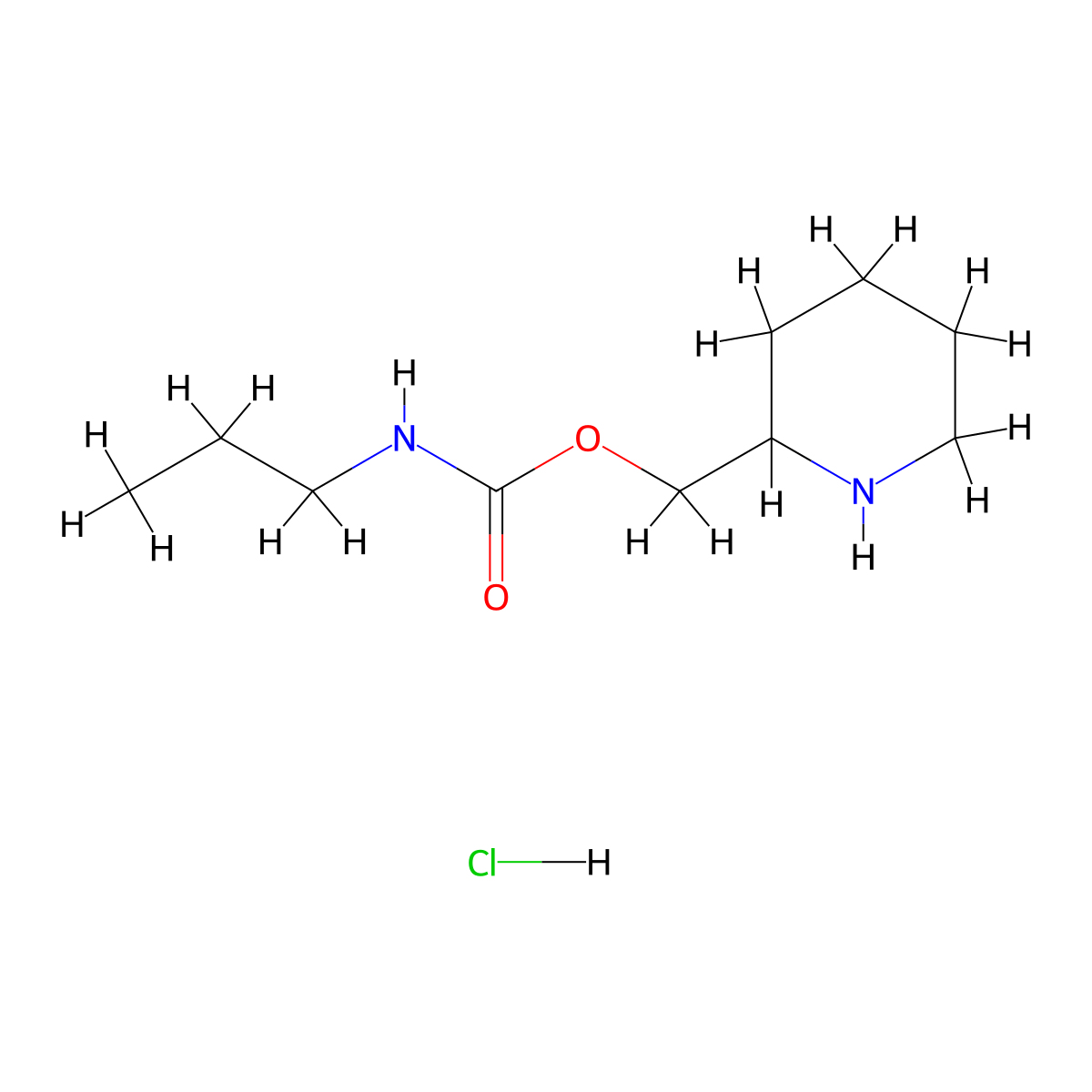piperidin-2-ylmethyl N-propylcarbamate hydrochloride molecular structure, CAS 1803562-46-0