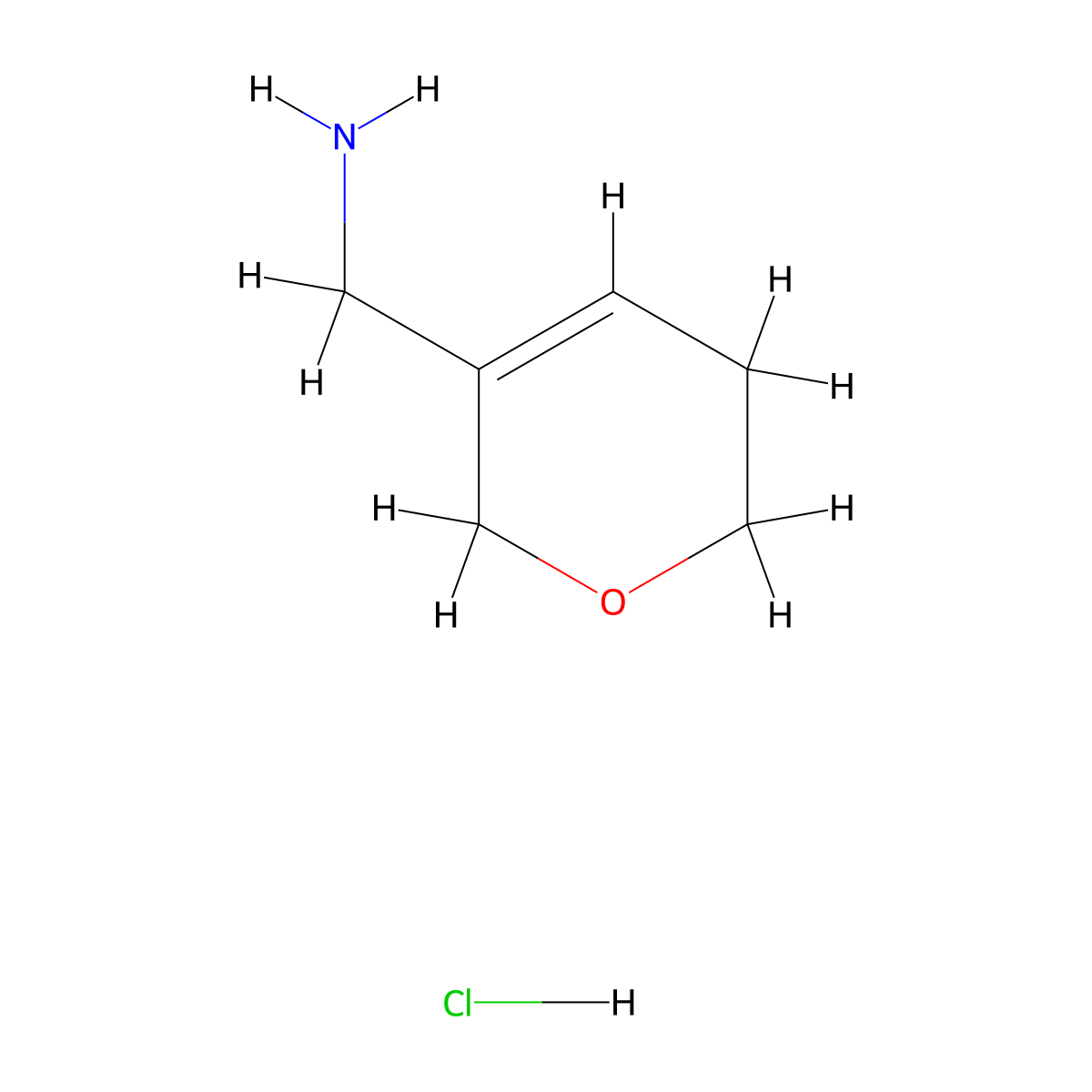 (5,6-dihydro-2H-pyran-3-yl)methanamine hydrochloride molecular structure, CAS 1803562-50-6