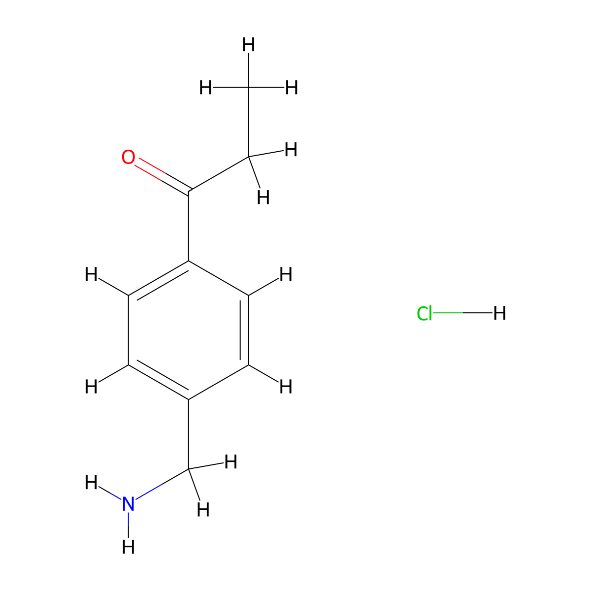 1-[4-(Aminomethyl)phenyl]propan-1-one hydrochloride molecular structure, CAS 1803562-52-8