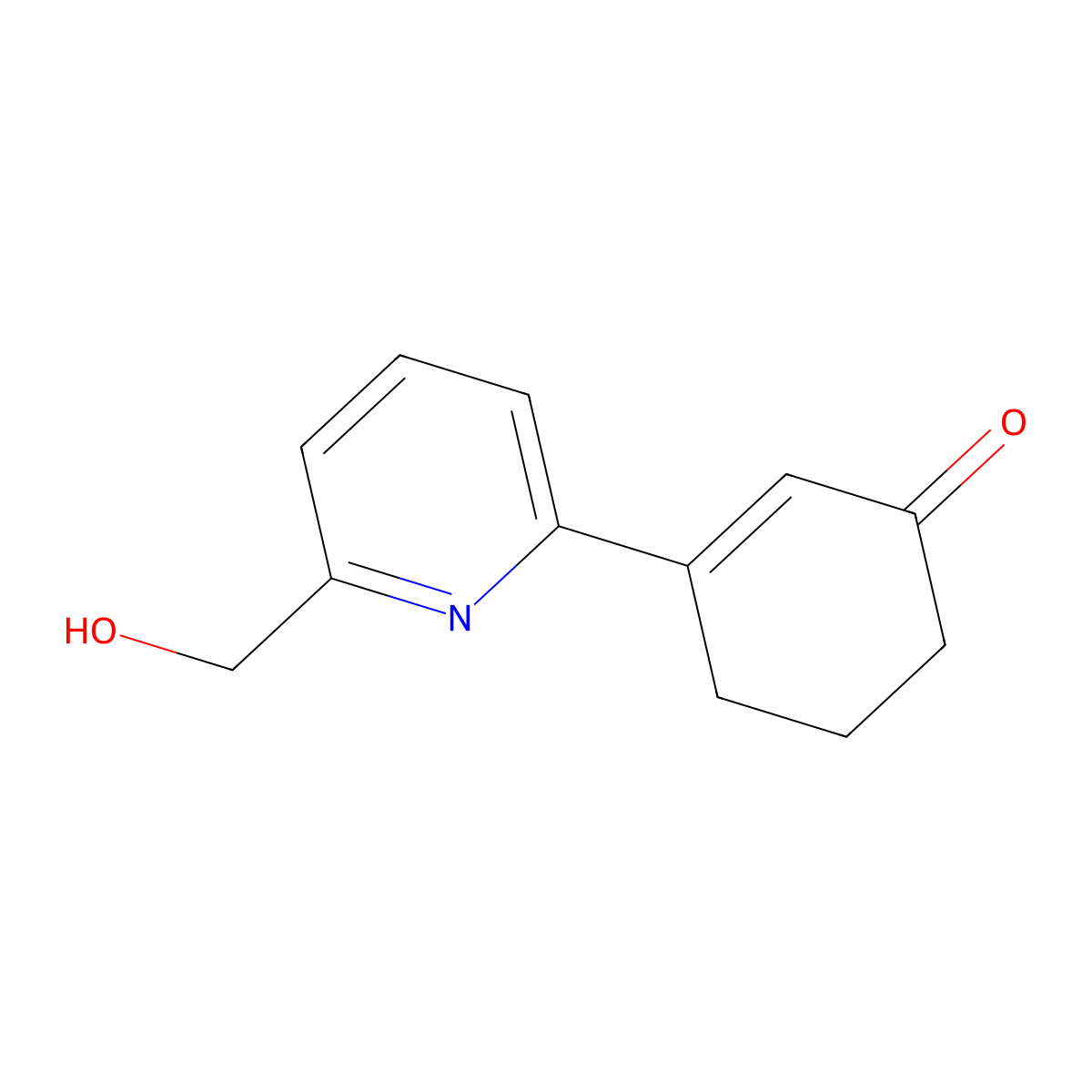 3-[6-(Hydroxymethyl)pyridin-2-yl]cyclohex-2-en-1-one molecular structure, CAS 1803562-64-2