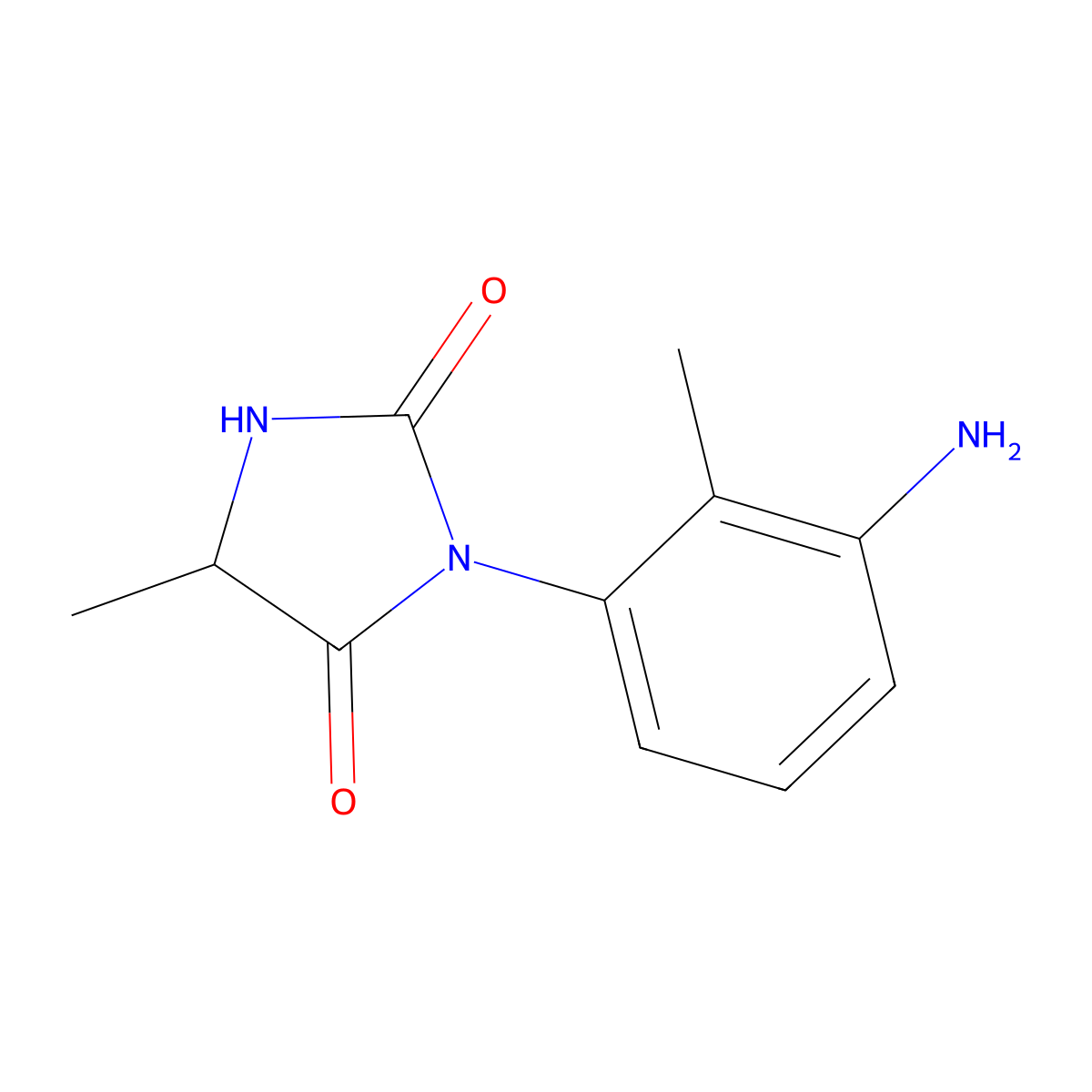 3-(3-Amino-2-methylphenyl)-5-methylimidazolidine-2,4-dione molecular structure, CAS 1803562-67-5