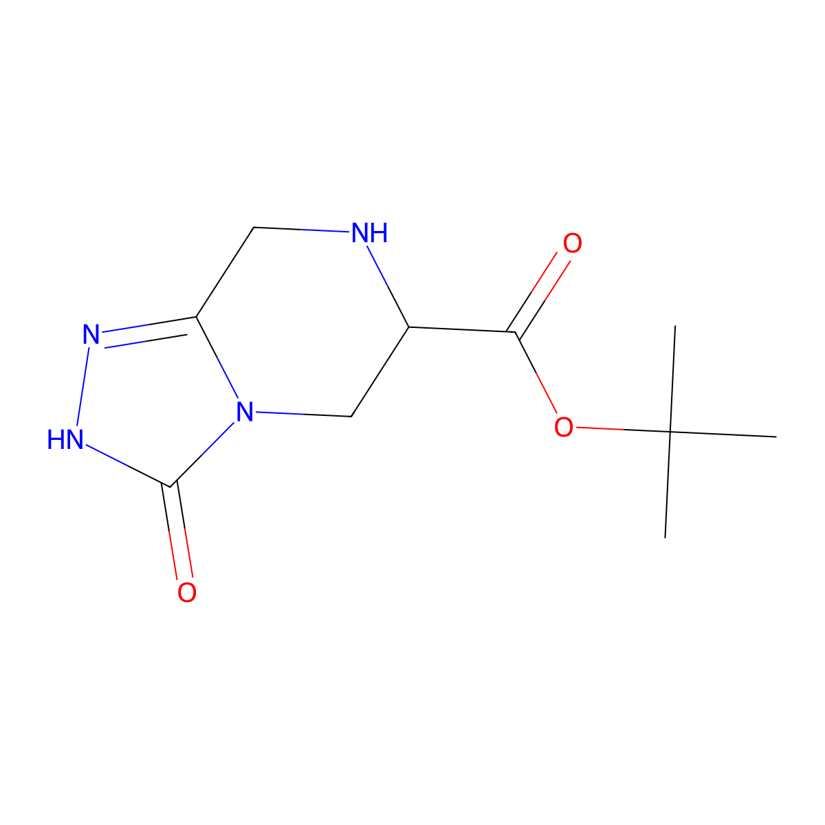 tert-butyl 3-oxo-2H,3H,5H,6H,7H,8H-[1,2,4]triazolo[4,3-a]pyrazine-6-carboxylate molecular structure, CAS 1803562-70-0
