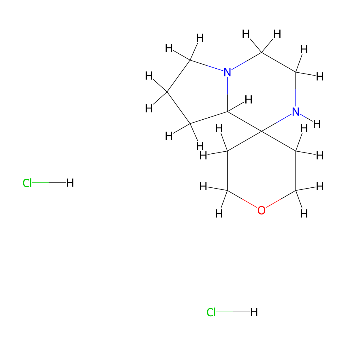 decahydro-2'H-spiro[pyran-4,1'-pyrrolo[1,2-a]pyrazine] dihydrochloride molecular structure, CAS 1803562-81-3
