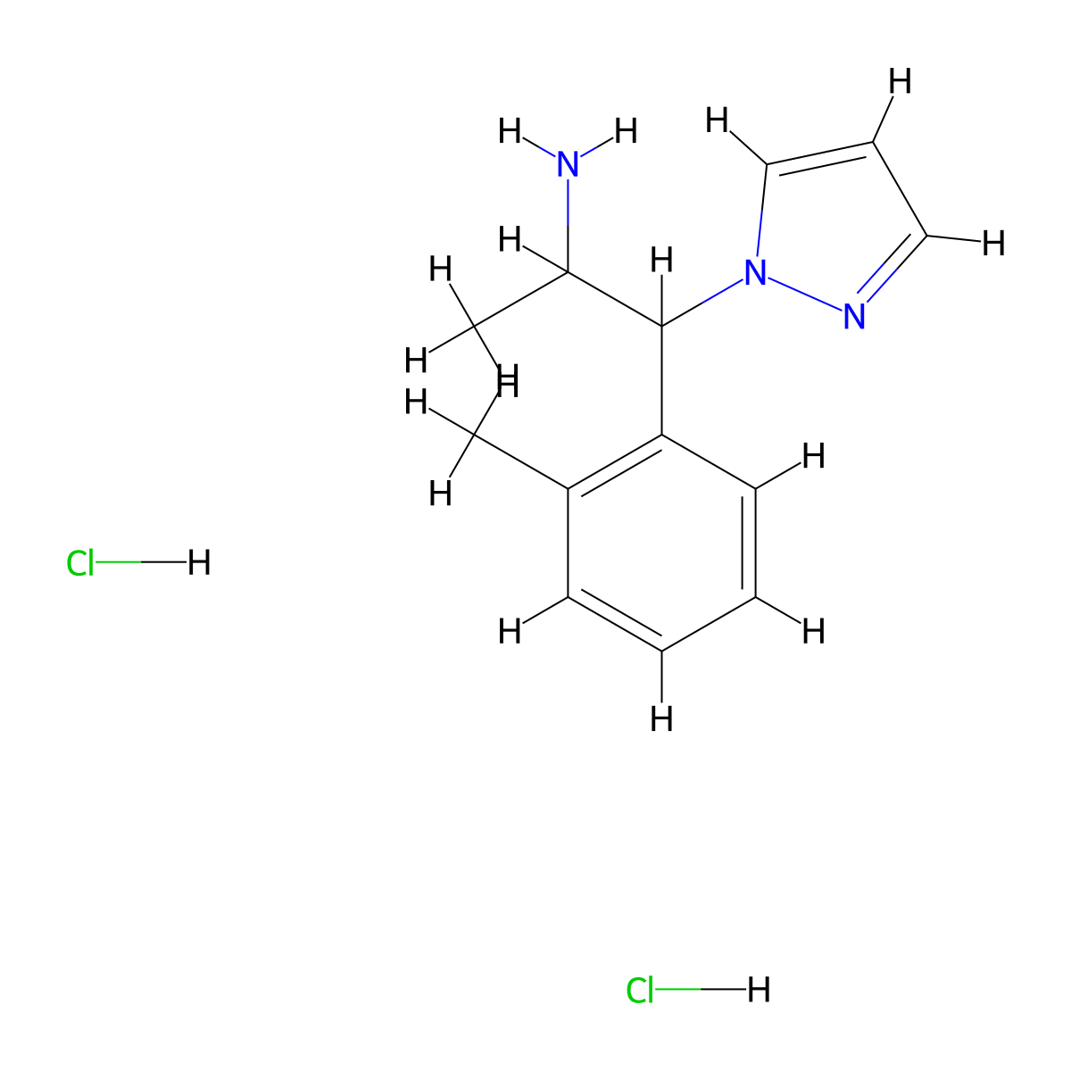 1-(2-methylphenyl)-1-(1H-pyrazol-1-yl)propan-2-amine dihydrochloride molecular structure, CAS 1803562-88-0