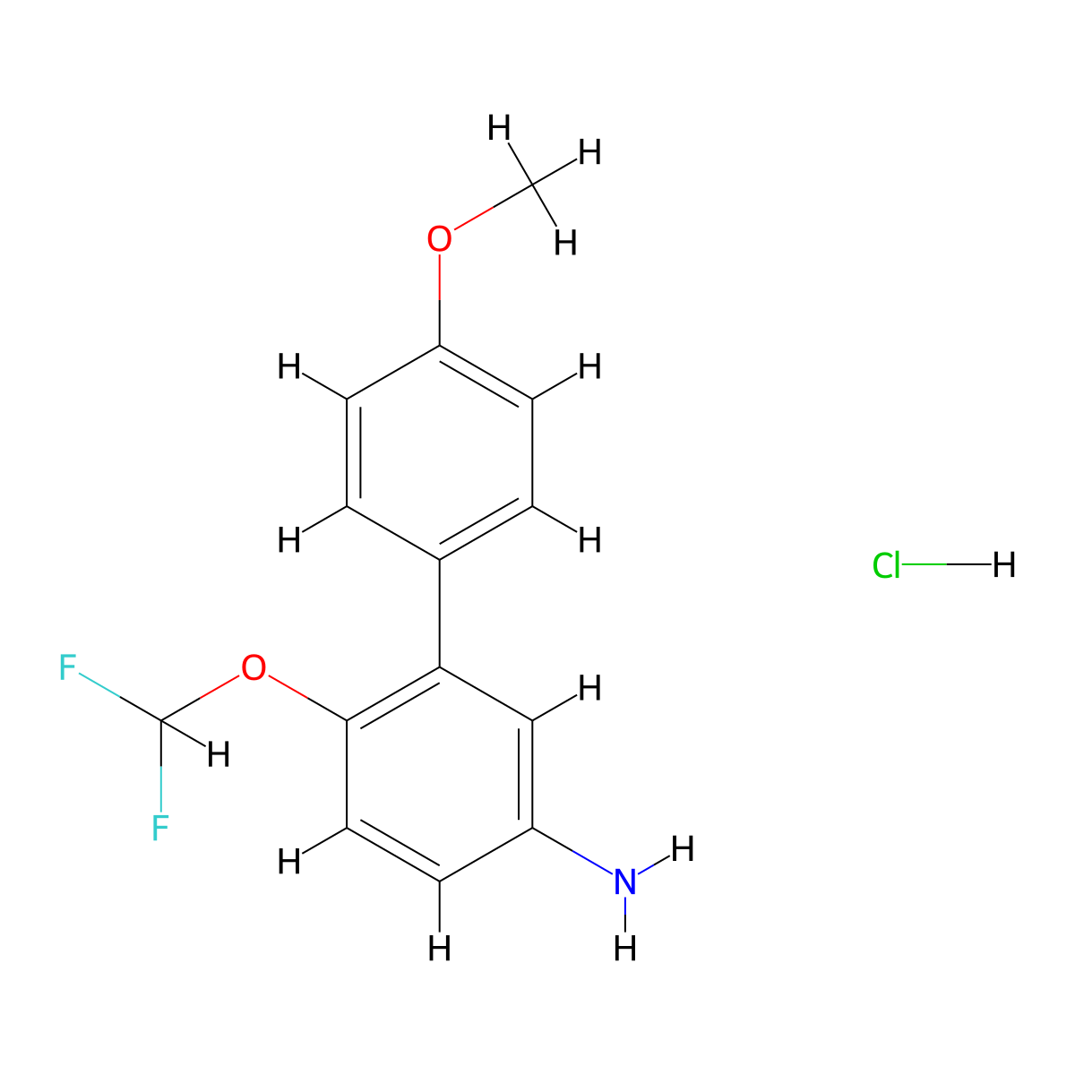 4-(Difluoromethoxy)-3-(4-methoxyphenyl)aniline hydrochloride molecular structure, CAS 1803562-90-4