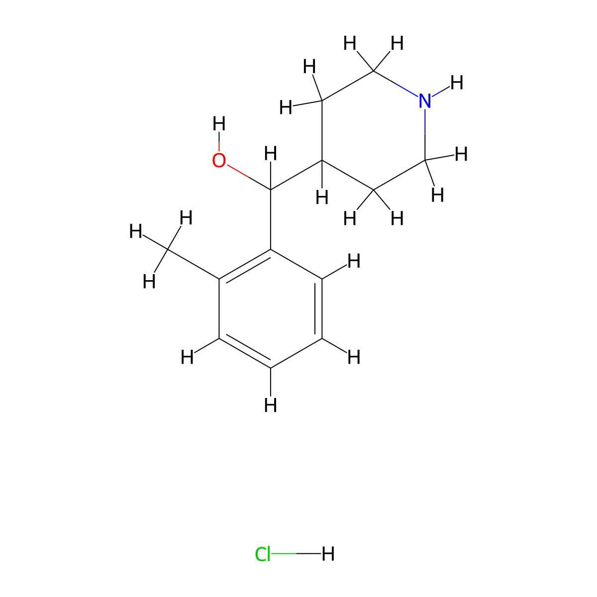 (2-Methylphenyl)(piperidin-4-yl)methanol hydrochloride molecular structure, CAS 1803562-95-9