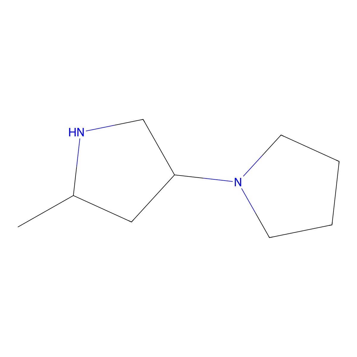 2-Methyl-4-(pyrrolidin-1-yl)pyrrolidine molecular structure, CAS 1803565-59-4