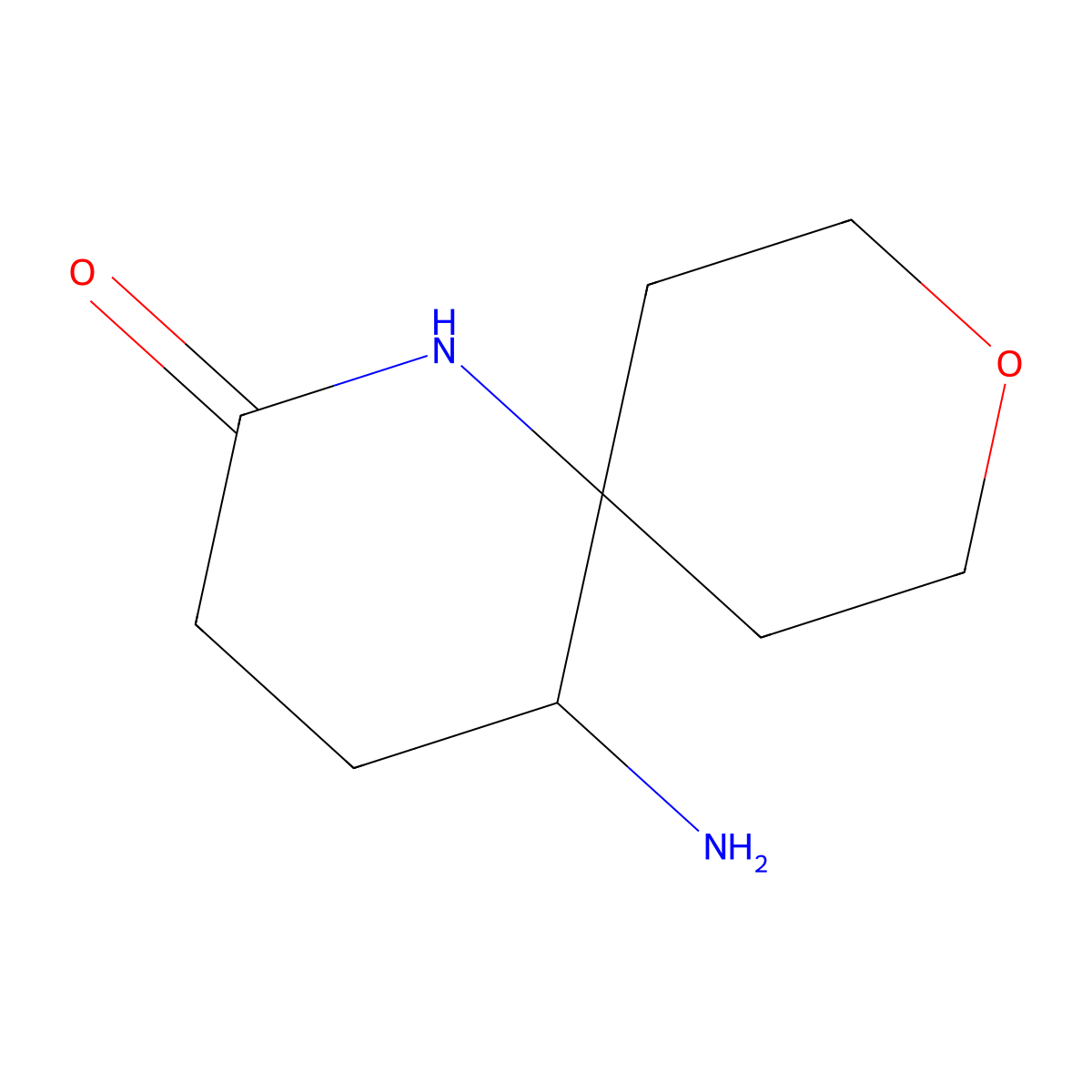5-Amino-9-oxa-1-azaspiro[5.5]undecan-2-one molecular structure, CAS 1803565-66-3