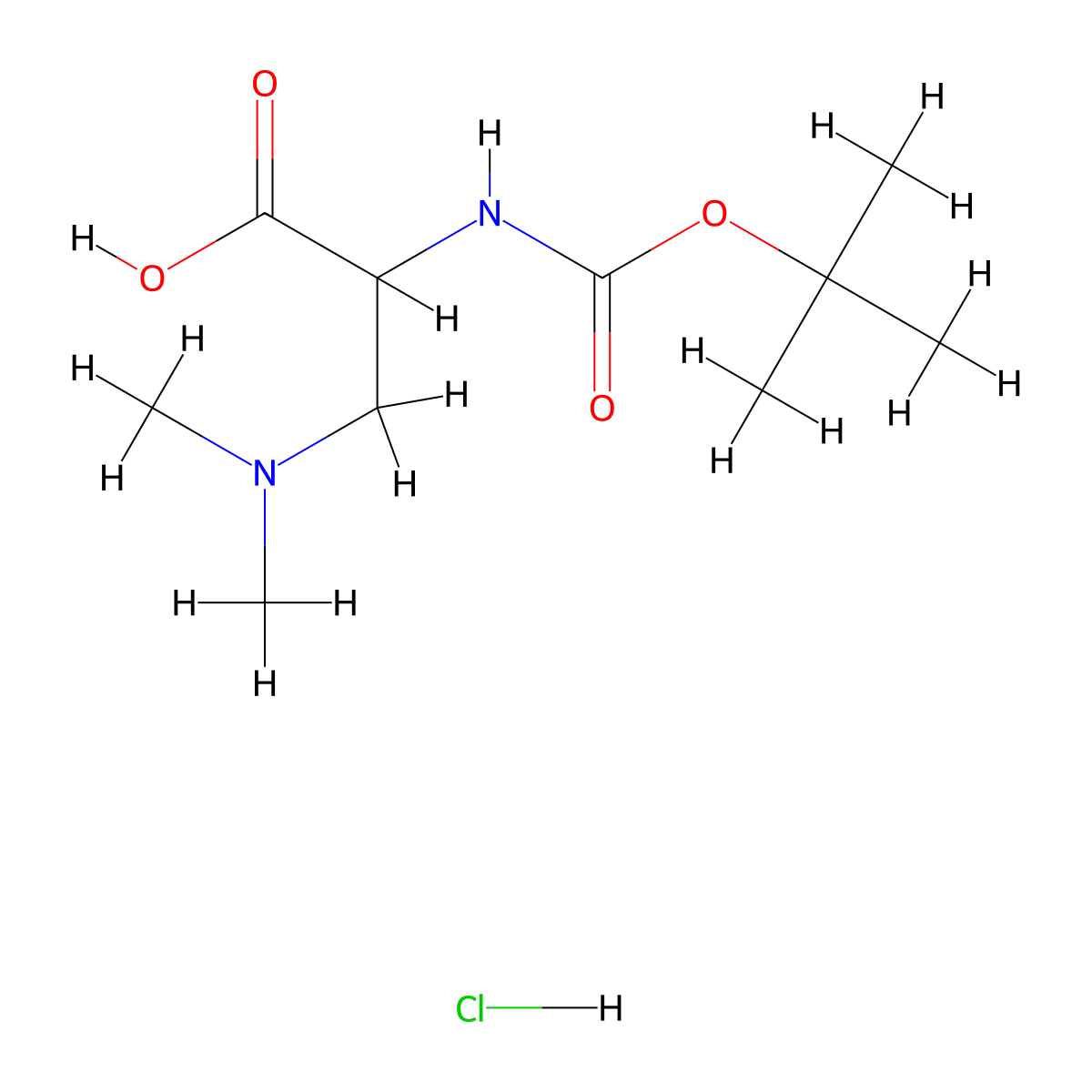 2-{[(Tert-butoxy)carbonyl]amino}-3-(dimethylamino)propanoic acid hydrochloride molecular structure, CAS 1803565-67-4