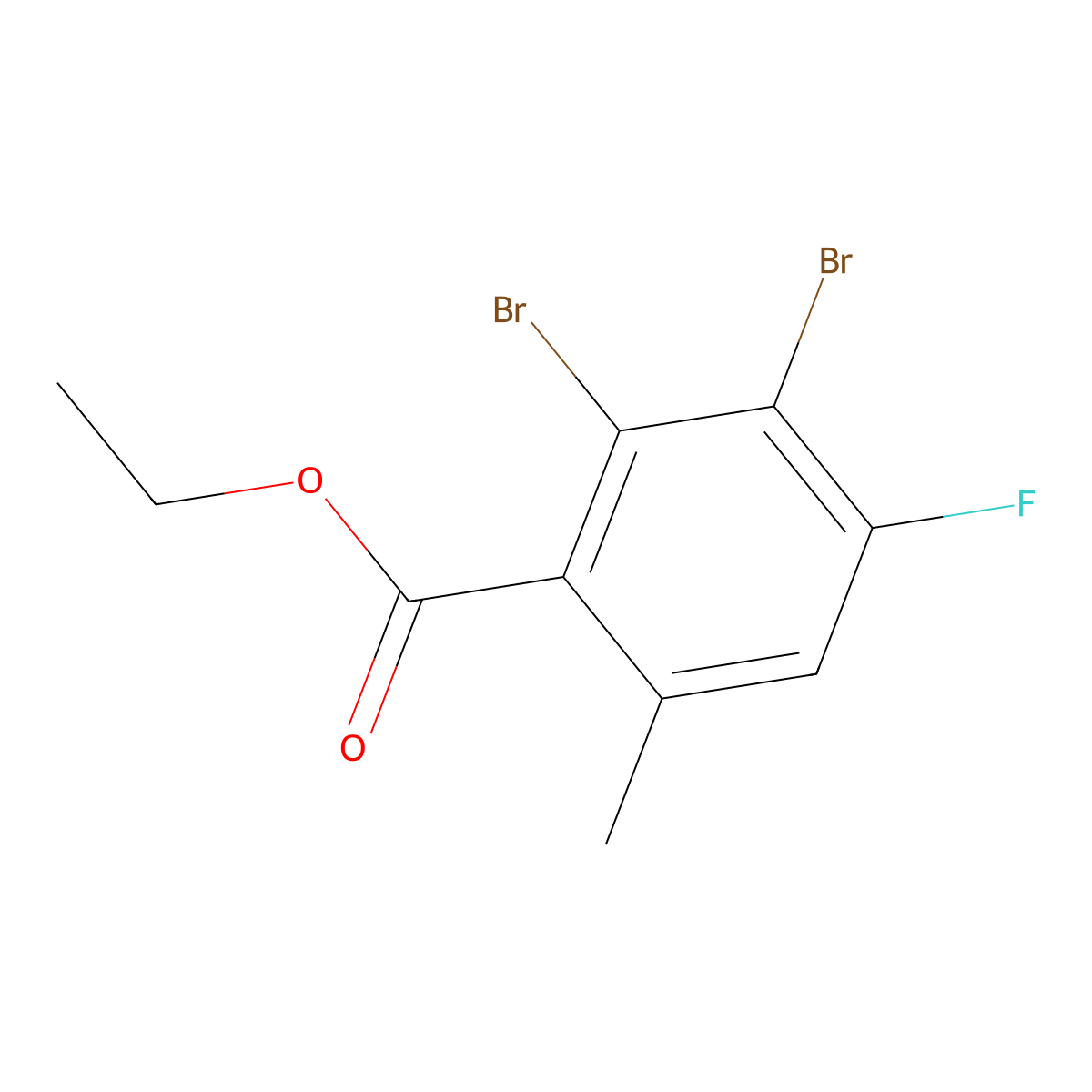 Ethyl 2,3-dibromo-4-fluoro-6-methylbenzoate molecular structure, CAS 1803565-75-4