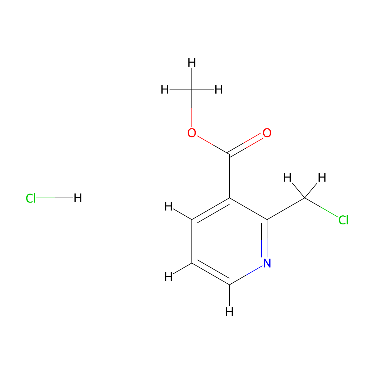 2-Chloromethyl-nicotinic acid methyl ester hydrochloride molecular structure, CAS 1803565-86-7