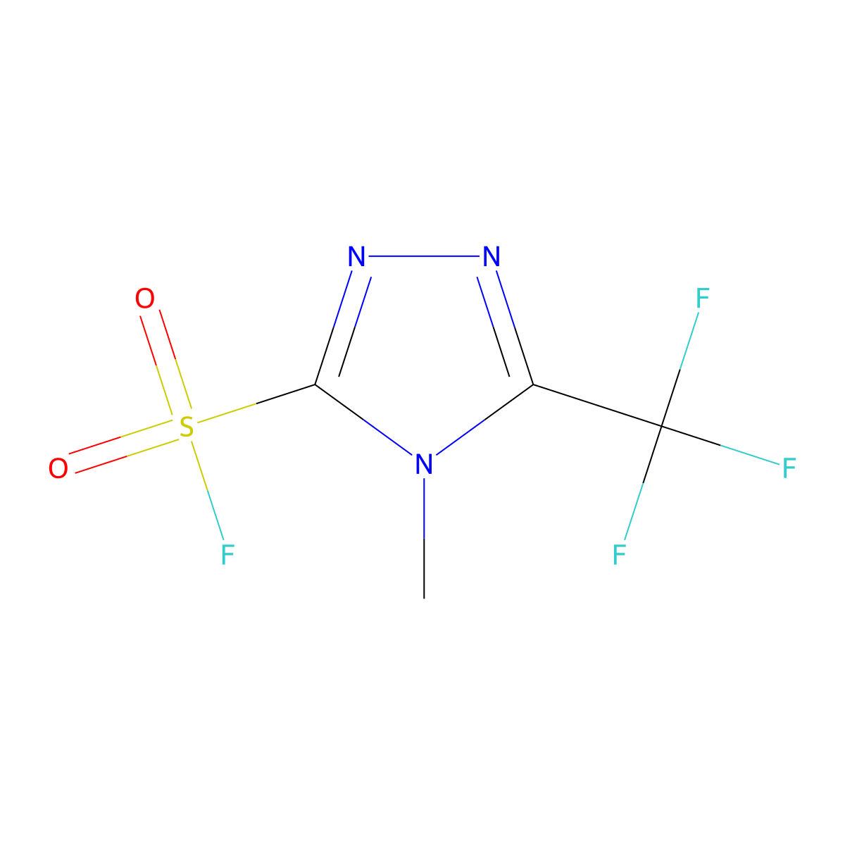 4-methyl-5-(trifluoromethyl)-4H-1,2,4-triazole-3-sulfonyl fluoride molecular structure, CAS 1803565-87-8