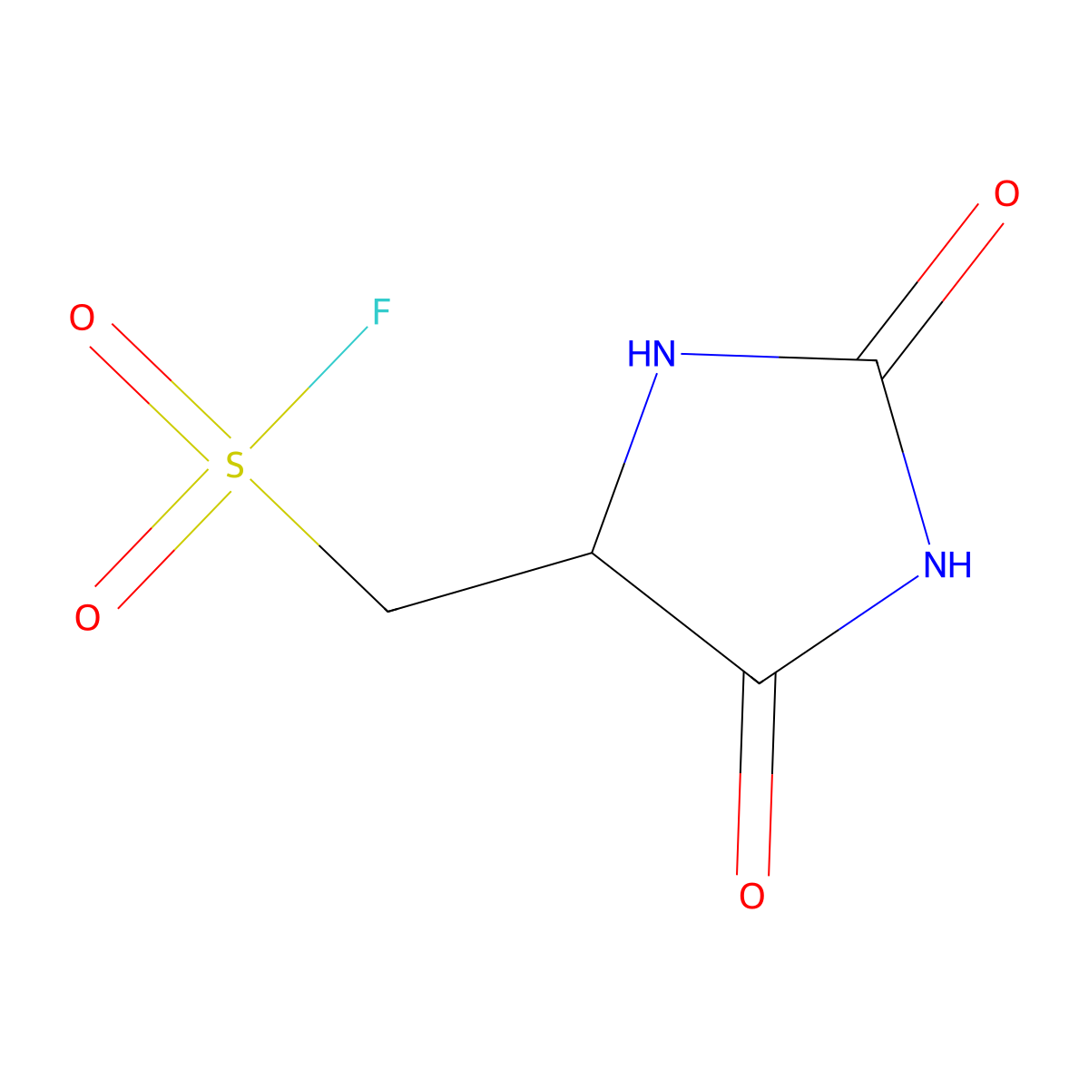 (2,5-Dioxoimidazolidin-4-yl)methanesulfonyl fluoride molecular structure, CAS 1803565-96-9