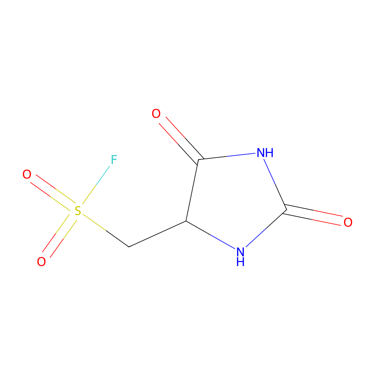 (2,5-Dioxoimidazolidin-4-yl)methanesulfonyl fluoride molecular structure, CAS 1803565-96-9