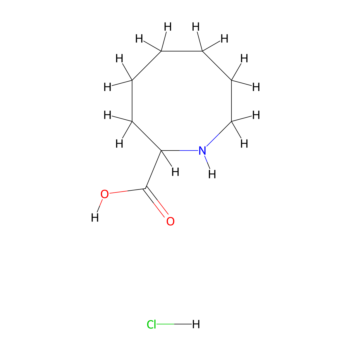 Azocane-2-carboxylic acid hydrochloride molecular structure, CAS 1803565-99-2