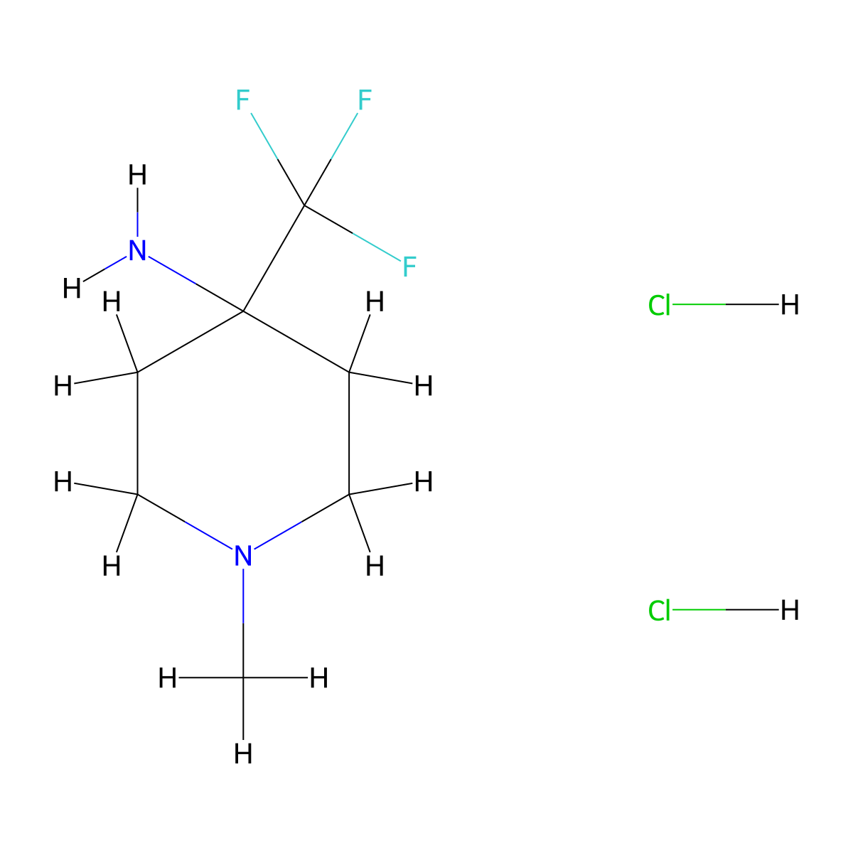 1-Methyl-4-(trifluoromethyl)piperidin-4-amine dihydrochloride molecular structure, CAS 1803566-10-0